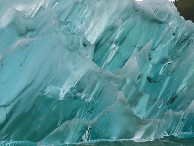 Beautiful blue glacial ice